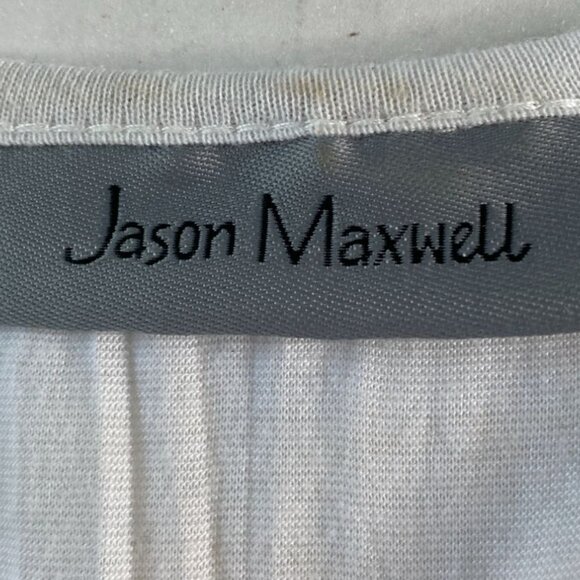 Jason Maxwell Womens White Short Sleeved T-Shirt with Lace Size S Beach Romantic - Picture 3 of 9